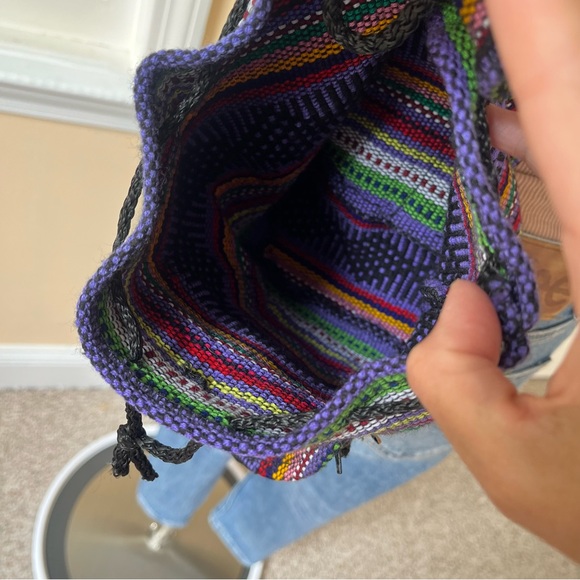 Pinzon Mexican woven mini backpack purple multi - Picture 10 of 14